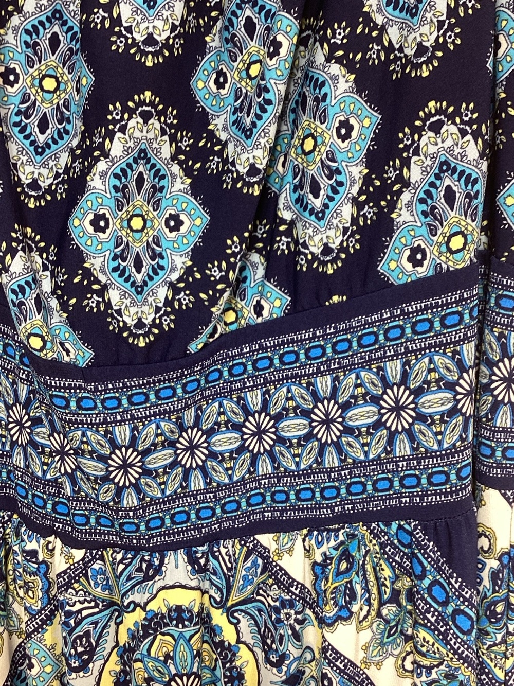London Times Size 16 Navy and Blue Printed Halter Maxi Dress - Picture 6 of 14